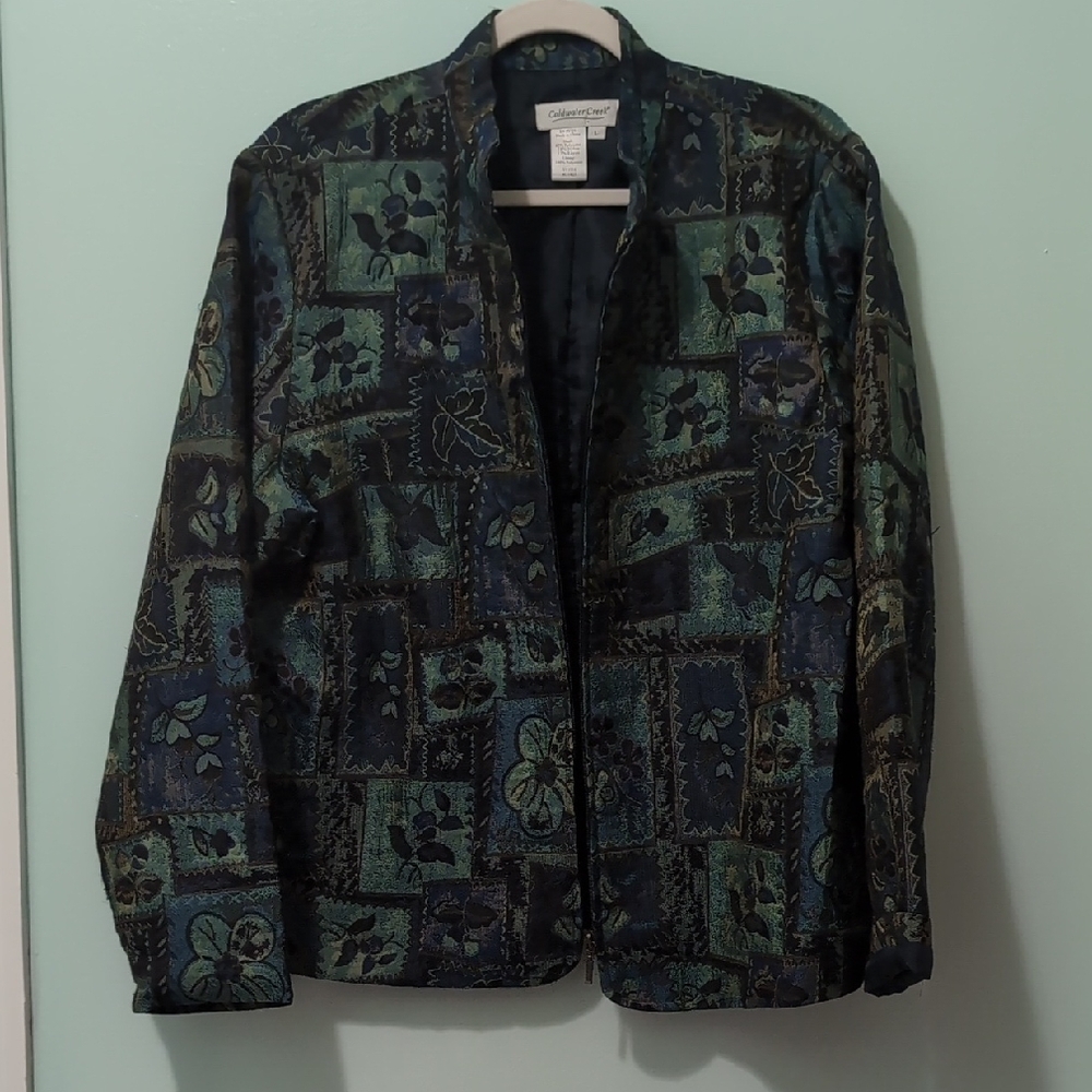 Coldwater Creek Multicolor Patchwork Jacket